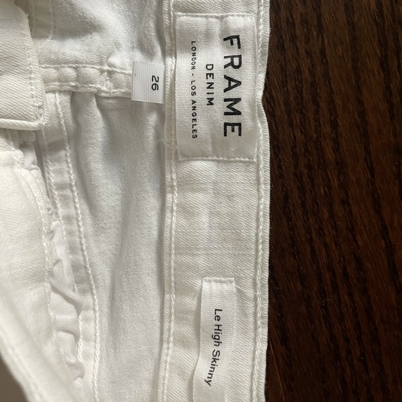 White Frame Le Skinny High waisted jeans with fringed bottoms - Picture 2 of 2